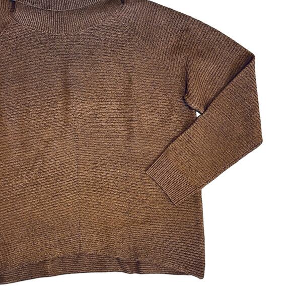 Kuhl Women’s Sz L Brown Ribbed Sweater Solace Cowl Neck Long Sleeve - Picture 8 of 13